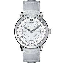 Ladies' Double 8 Origin White Leather Watch with Diamonds