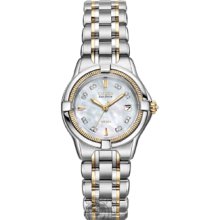 Ladies Eco-Drive Signature Two-Toned Bracelet MOP Dial Watch