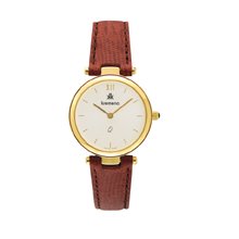 Ladies Kremena Gold-pltd Case Lthr Band White Dial Swiss Watch