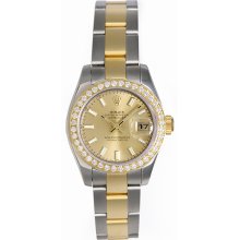 Ladies Rolex 2-Tone Datejust Watch 179173 Champagne Dial