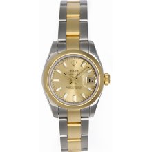 Ladies Rolex 2-Tone Datejust Watch 179163 Champagne Dial