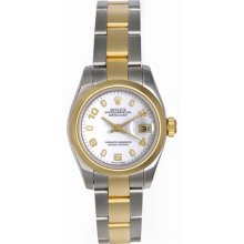 Ladies Rolex 2-Tone Datejust Watch with Arabic Numerals 179163
