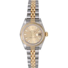 Ladies Rolex Datejust 2-Tone Steel & Gold Watch with Rhodium Dial 6917