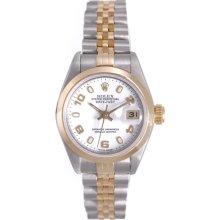Ladies Rolex Datejust Watch with Custom Diamond Bezel 69163