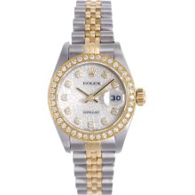 Ladies Rolex Datejust Watch Genuine Rolex Silver Jubilee Dial 69173