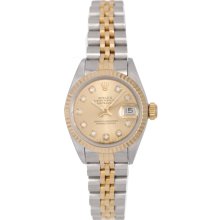 Ladies Rolex Datejust Watch 79173 Genuine Rolex Champagne Diamond Dial