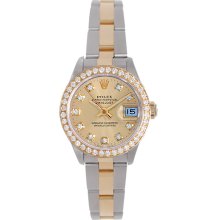Ladies Rolex Datejust Watch 79173 Custom Champagne Dial