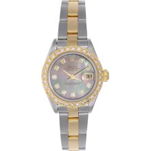 Ladies Rolex Datejust Watch Custom Mother of Pearl Diamond Dial 79173