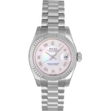 Ladies Rolex President 18k White Gold Watch 179179