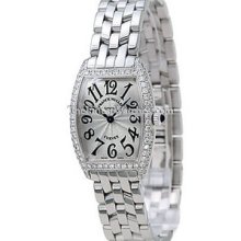 Ladies Small Franck Muller Curvex Steel Diamond 1752QZDO Watch