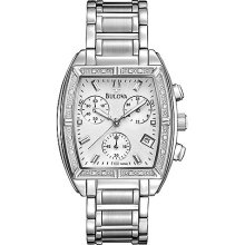 Ladiesâ€™ Stainless Steel & Diamond Chronograph Watch