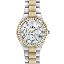 Ladies Two-Tone Round Mop Dial Watch