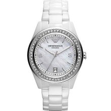 Ladies' White Crystal Watch