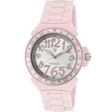 Lancaster Italy Watches Women's Light Silver Dial Pink High Tech Ceram