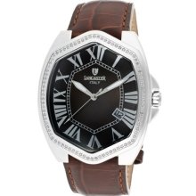 Lancaster Italy Watches Women's Diamond Brown Dial Brown Genuine Leath