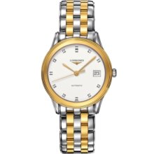 Longines Flagship Automatic Two Tone Diamond 36mm Watch - White Dial, Two Tone Bracelet L47743277 Sale Authentic