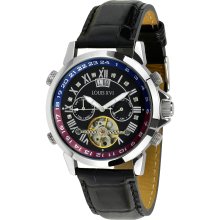 Louis XVI Men's Aramis Le Noir Black Leather Automatic Watch (Men's Watch)