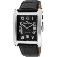 Lucien Piccard Men's Classico Swiss Quartz Watch Genuine Leather - Rectangular
