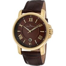 Lucien Piccard Watches Men's Cilindro Brown Dial Brown Genuine Leather
