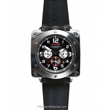 Lum-Tec Mens Bull 45 Chrono Brushed Steel Rubber Strap A15