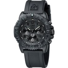 Luminox Mens Black Out Stainless Watch - Black Rubber Strap - Black Dial - L3081.BO