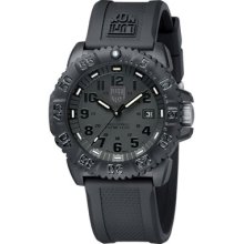 Luminox Men's Blackout Navy SEAL Watch - Black Rubber Strap - Black Dial - 3051B