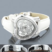 Luxurman Ladies Diamond Heart Watch 0.30ct White