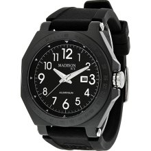 Madison Candy Time Black Dial Rubber Strap Date Quartz Unisex Watch G4452-17