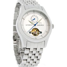 Magnus Santiago Mens Silver Automatic Watch M107mss34