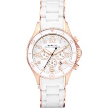 Marc by Marc Jacobs 'Rock' Chrono White Silicone Bracelet Ladies Watch MBM2547