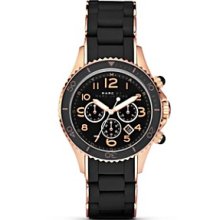 Marc By Marc Women's Mbm2553 Two-Tone Silicone Quartz Watch With Black Dial
