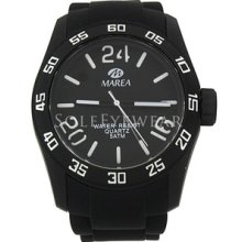 Marea B 35222 4 Gent Plastic Silicone 49 5atm Black White Men's Watch