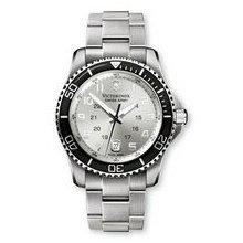 Maverick Gs Watch With Large Silver Dial & Stainless Steel Bracelet