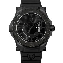 Meister Mens Prodigy Limited Edition Stainless Watch - Black Rubber Strap - Black Dial - PR103