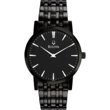 Men Bulova 98A122 Dress Black Stainless Steel Case and Bracelet