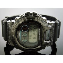 Men Casio G Shock 0.15CT Diamond Black Face Watch 6900 Black Case & Face