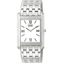 Men Citizen AR1000-51A Stiletto Stainless Steel Stiletto White Di ...
