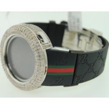 Mens 2 Timezone I Gucci Digital White Diamond Watch 12c