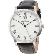Men's 63003 3 BR Classic Gents White Dial Black Leather Date