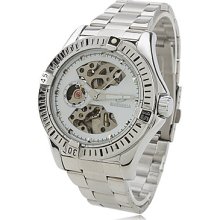 Men's Alloy Analog Mechanical Watch Wrist 9353 (Silver)