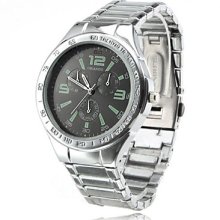 Men's Alloy Analog Quartz Watch Wrist (Silver)