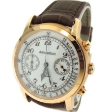 Men's Audemars Piguet Jules Audemars Chronograph 18k Rose Gold Watch + B&p