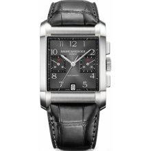 Mens Baume & Mercier Hampton Black Leather Automatic Chrono Watch 10030