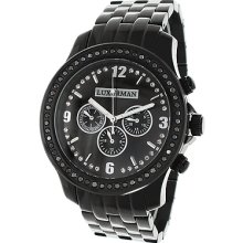 Mens Black Diamond Watch by LUXURMAN 2.25ct