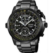 Men's Black Flight Master Alarm Chronograph Black Dial Pilot