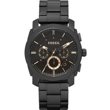 Men's black fossil machine chronograph watch fs4682
