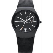 Men's Black Stainless Steel Swiss Quartz Mesh