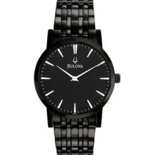 Men's Black Stainless Steel Case and Bracelet Classic Dress Black