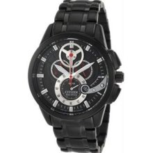 Men's Black Stainless Steel Black Dial Eco-Drive