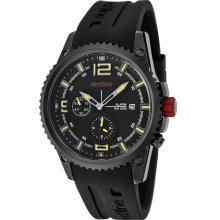 Men's Boost Alarm Black Dial Yellow Accents Black Silicon